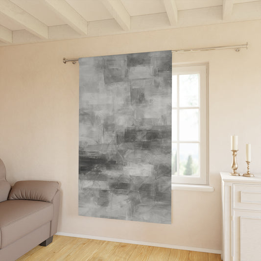 Elegant Abstract Window Curtains | Modern Home Decor, Stylish Room Accent, Grey Curtains for Living Room, Minimalist Window Treatment - TRV
