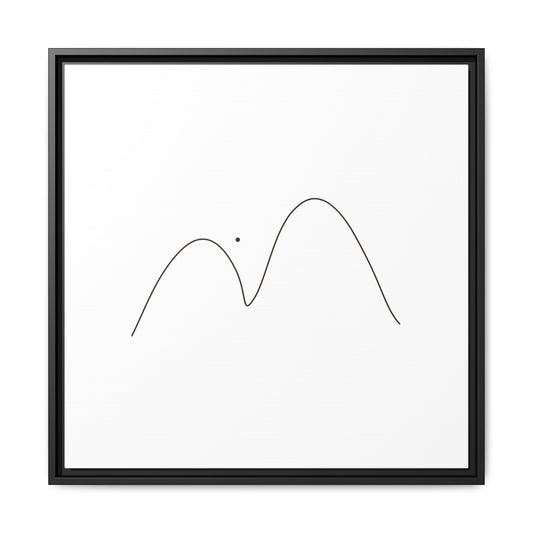 Minimal Line Mountains Matte Canvas Framed