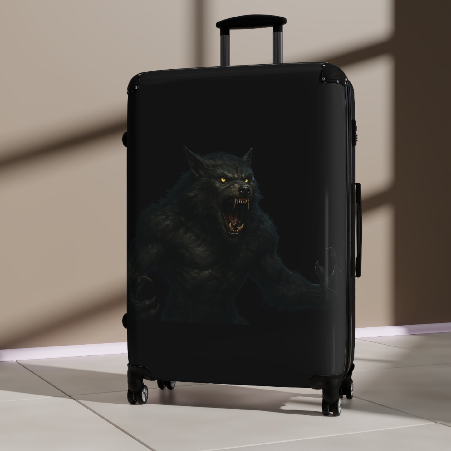 Fierce Werewolf Suitcase, Travel Luggage, Halloween Travel, Unique Carry-On, Adventure Gear, Gift for Travelers, Fantasy Travel - TRV