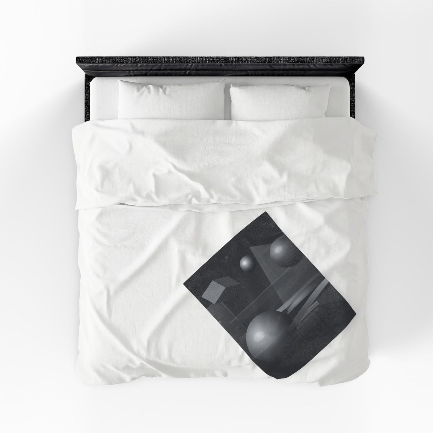 3D Geometric Spheres Velveteen Plush Blanket | Abstract Cube & Sphere Design