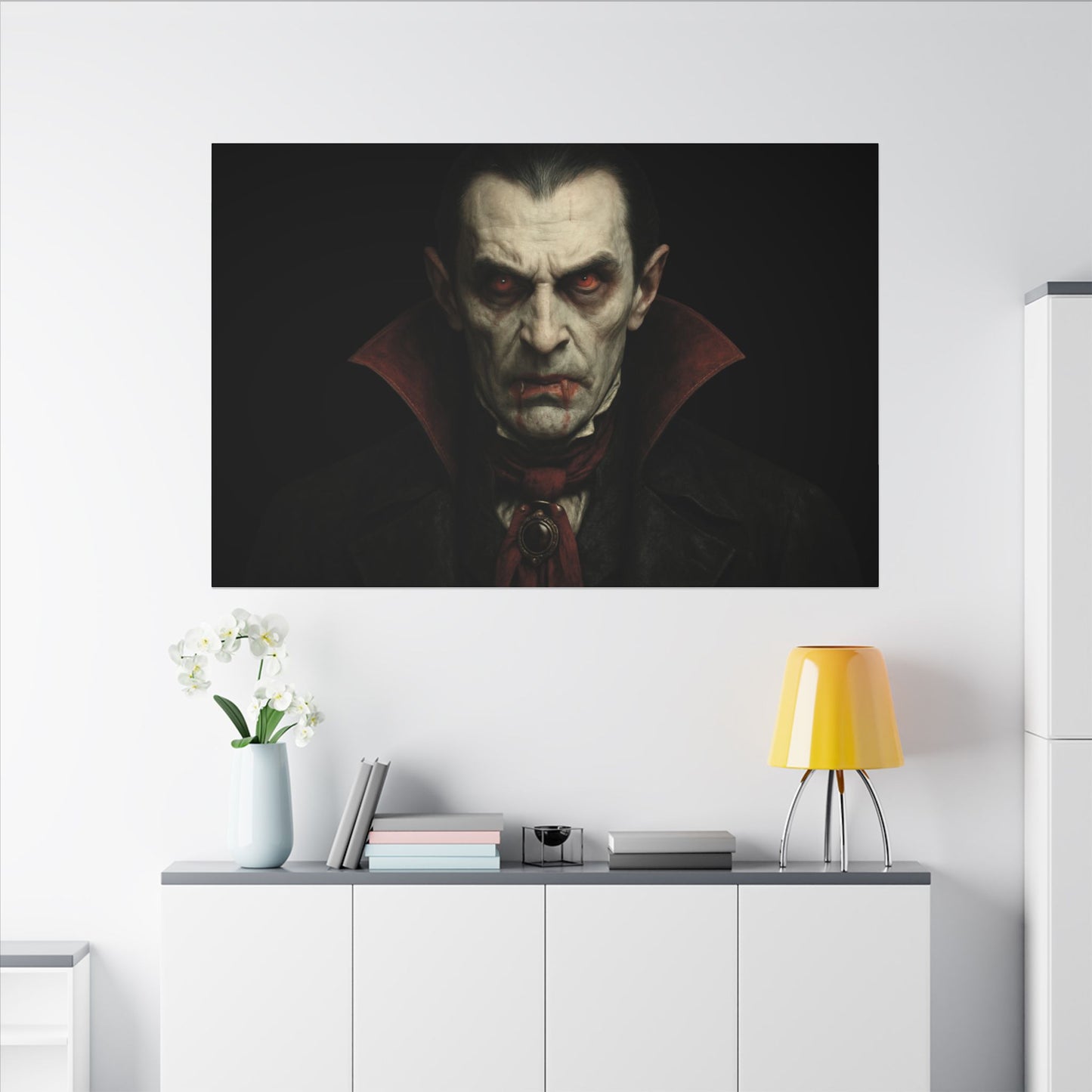 Vampire Portrait Canvas Wall Art – Gothic Dracula Print on Canvas