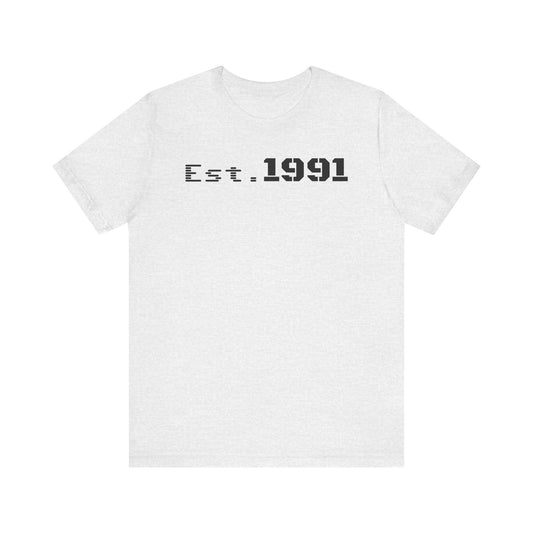 Established 1991 Unisex Jersey Tee | Vintage Anniversary Gift | Casual Wear, Birthday Shirt, Retro Style, Statement Tee, Gift for Him/Her - TRV