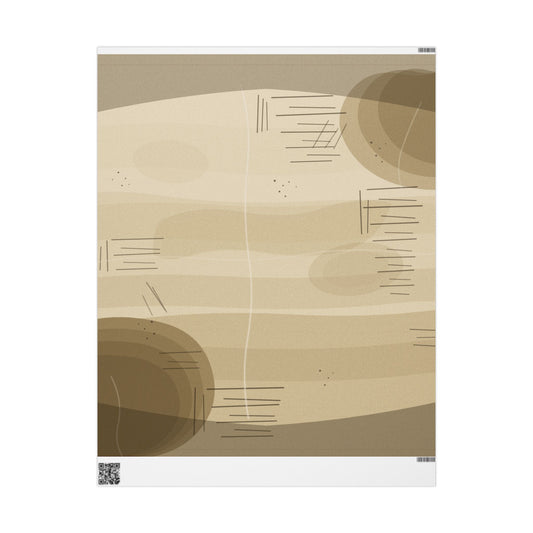 Neutral Abstract Wrapping Paper Roll — Beige Geometric Gift Wrap