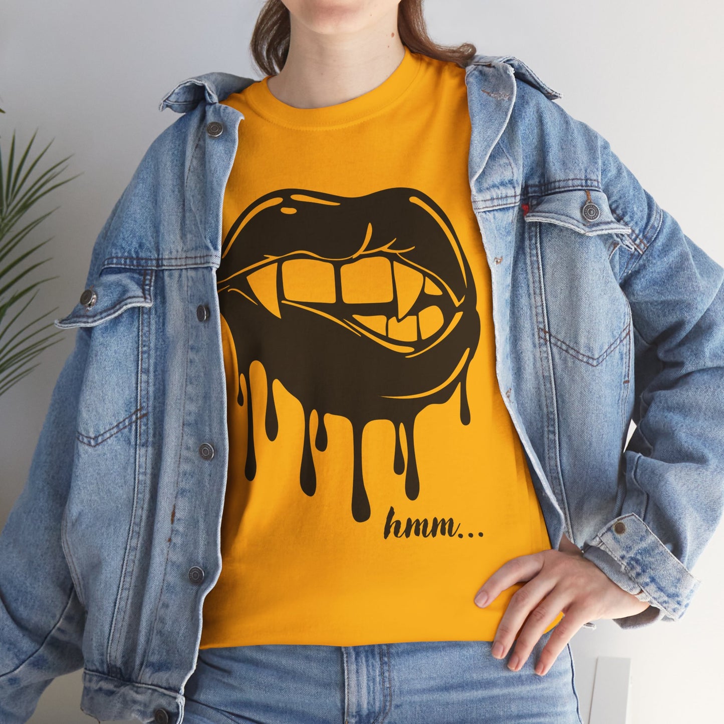 Edgy Graphic Tee - Dripping Lips Design - Unisex Heavy Cotton Tee