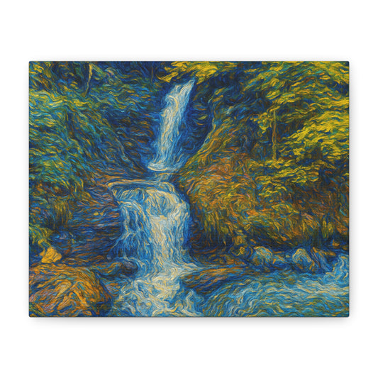 Artistic Waterfall Canvas Print, Nature Wall Art, Home Decor, Gift for Nature Lovers, Colorful Landscape Art - TRV
