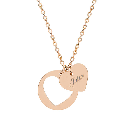 Heart Cutout Necklace - Personalized Jewelry, Romantic Gift, Anniversary Jewelry, Relationship Gift, Engraved Heart Necklace - TRV