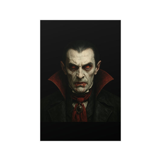 Gothic Vampire Art Poster, Spooky Wall Decor, Horror Room Accent, Perfect for Halloween, Gothic Decor, Home Office Artwork - TRV