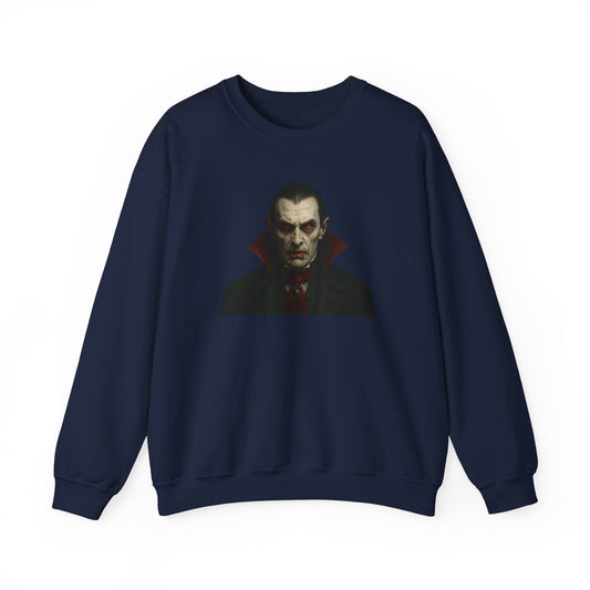 Gothic Horror Sweatshirt, Cozy Vampire Sweatshirt, Spooky Apparel, Halloween Costume Top, Unisex Halloween Sweatshirt