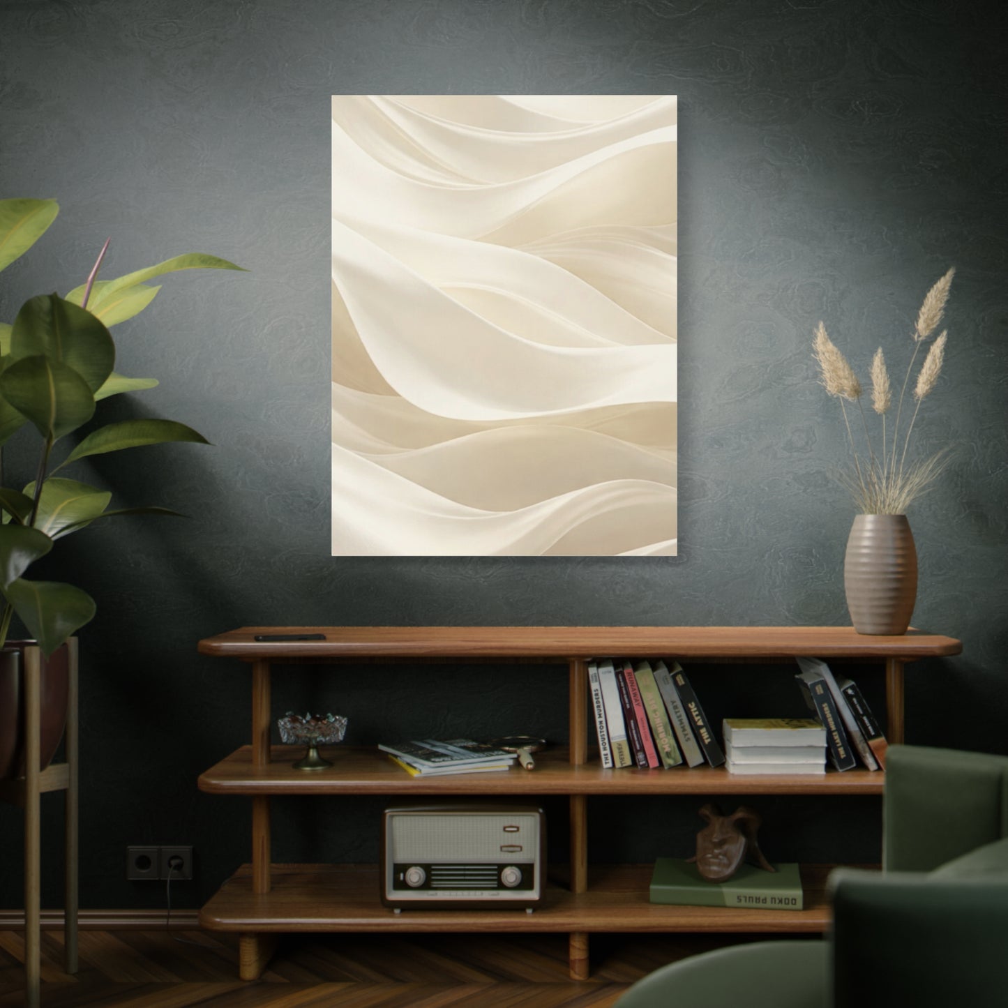 Neutral Abstract Wave Art Matte Canvas