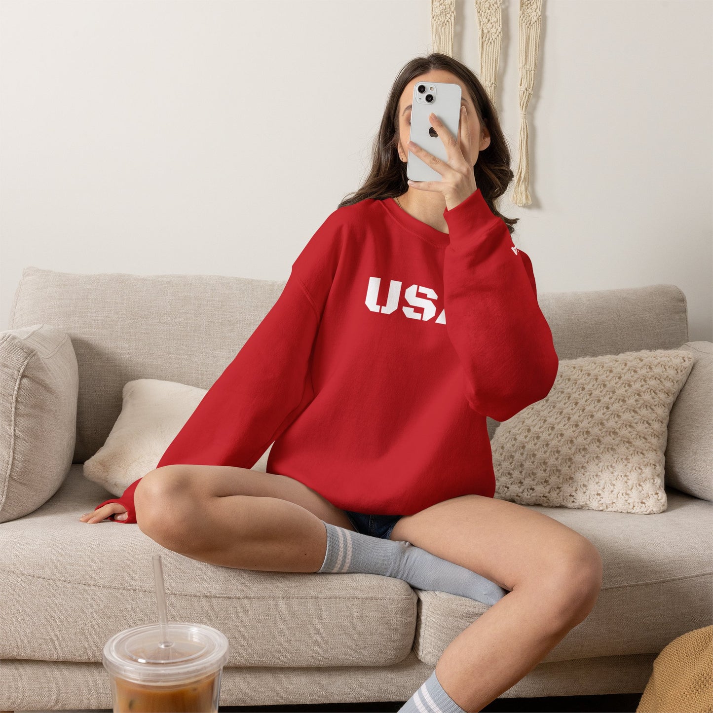 Cozy USA Unisex Crewneck Sweatshirt | Perfect Layering Piece for Every Season | Great Gift for Him/Her | Trendy Style for Casual Outings