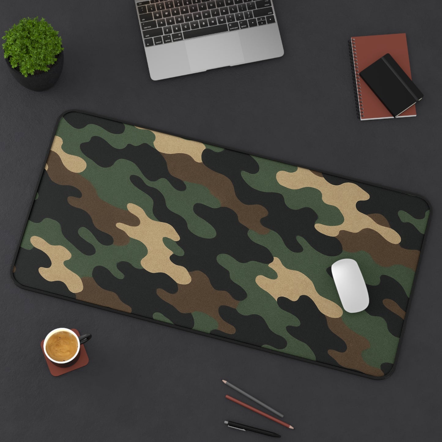 Camouflage Desk Mat - Stylish Workspace Decor, Gamer Mouse Pad, Home Office Accessory, Military Theme, Durable and Functional - TRV