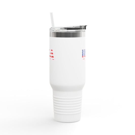 Insulated Travel Mug with USA Design - Perfect for Road Trips, Outdoor Adventures, and Gifts, 40oz Tumbler for Coffee, Tea, and More