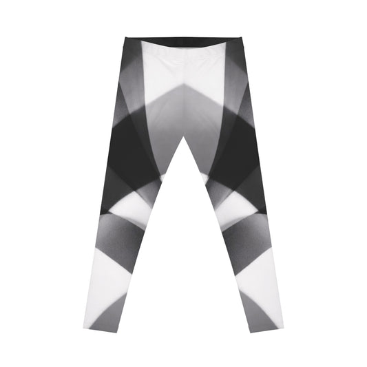 Monochrome Geometric Pattern Leggings | Black White Abstract Symmetry