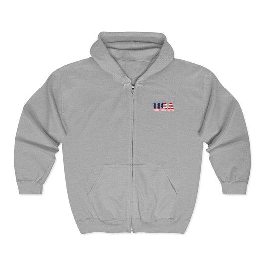 USA Flag Full‑Zip Hoodie — American Patriotic Zip-Up Sweatshirt