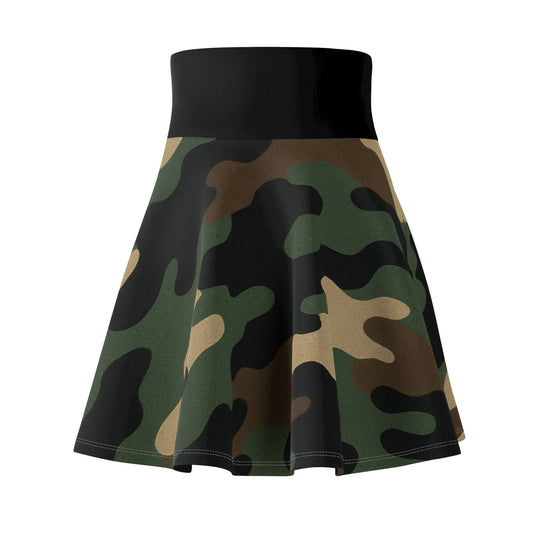 Chic Camouflage Women's Skater Skirt, Trendy Casual Skirt, Fashionable Outdoor Wear, Perfect for Parties, Festivals, Everyday Style - TRV