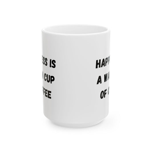 Inspirational Ceramic Coffee Mug - Happiness is a Warm Cup of Coffee - Perfect Gift for Coffee Lovers - TRV