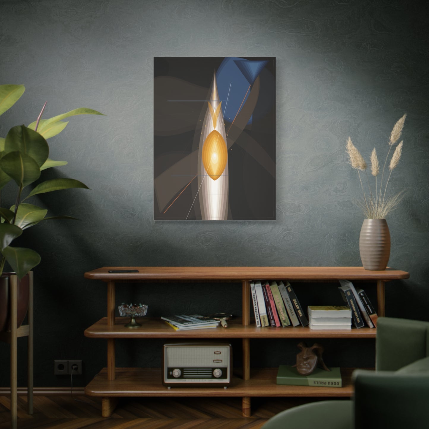 Abstract Geometric Flame Canvas | Matte Stretched Canvas 1.25"