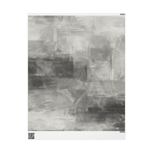Gray Marble Wrapping Paper Roll — Neutral Watercolor Gift Wrap for Weddings, Birthdays & Minimalist Packaging
