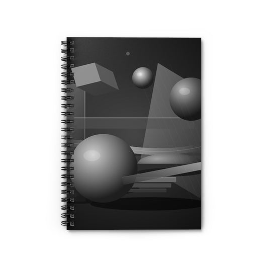 Monochrome Geometric Spheres Spiral Notebook | Ruled