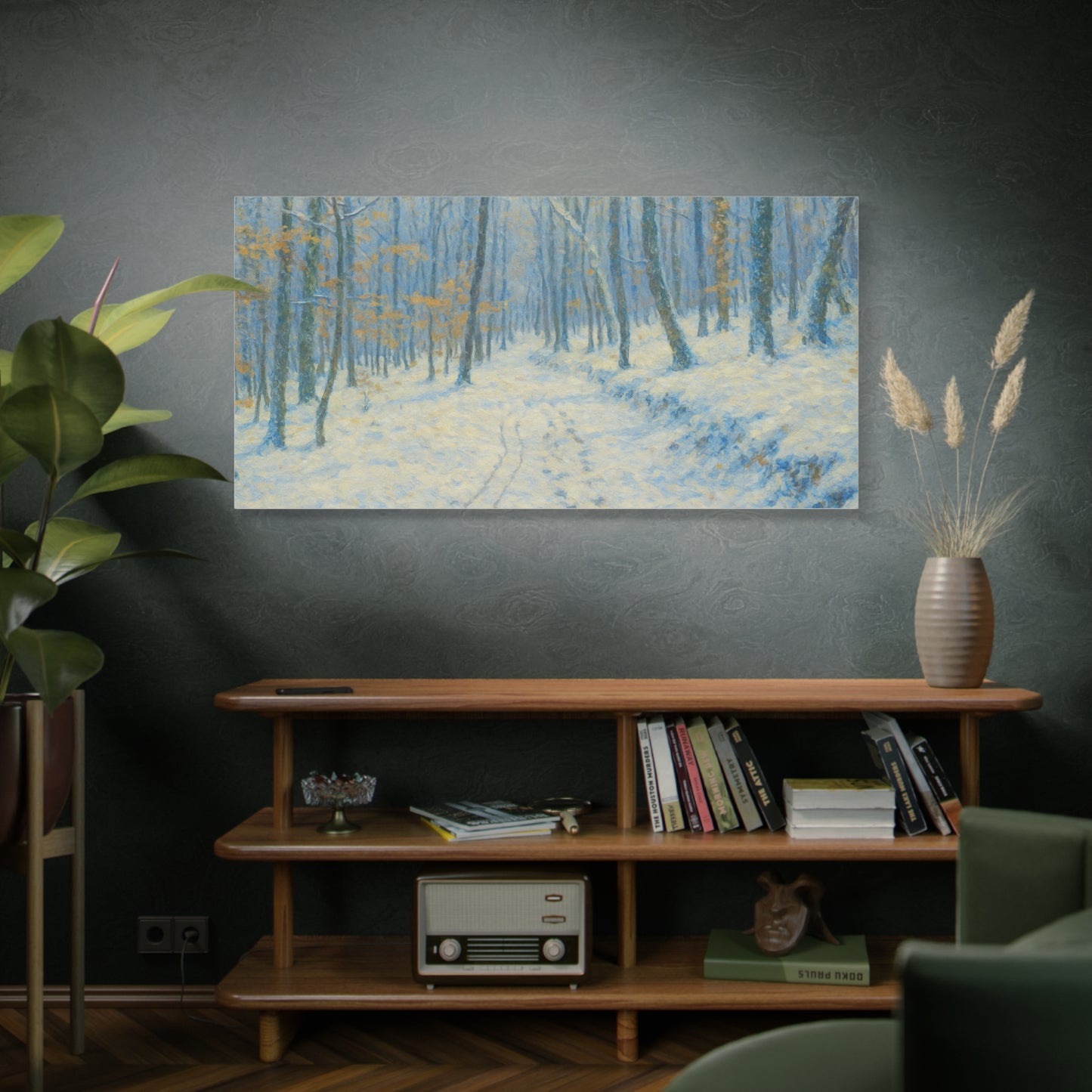 Winter Woodland Canvas Print — Snowy Forest Matte Stretched Wall Art