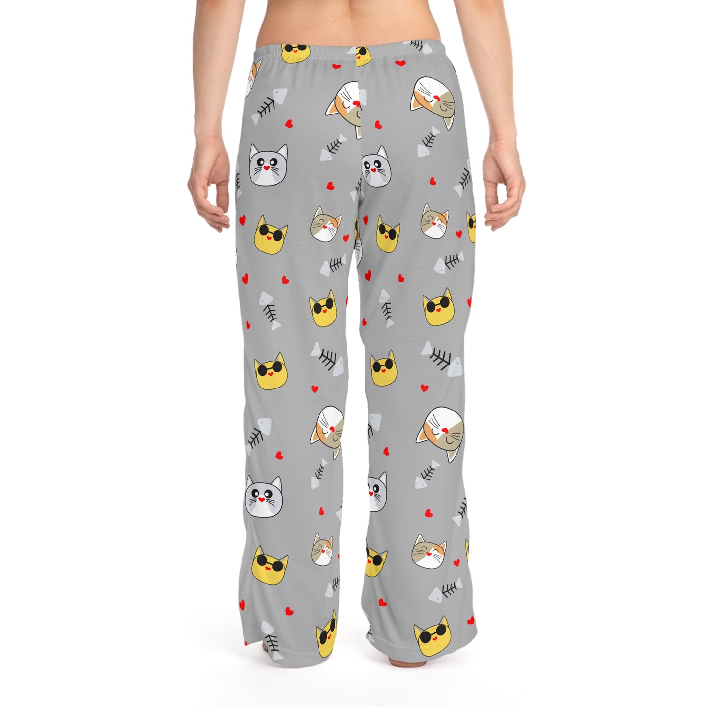 Cozy Cat-Themed Women's Pajama Pants | Cute Sleepwear, Relaxation, Gifts for Cat Lovers, Pajama Party, Lounge Wear - TRV