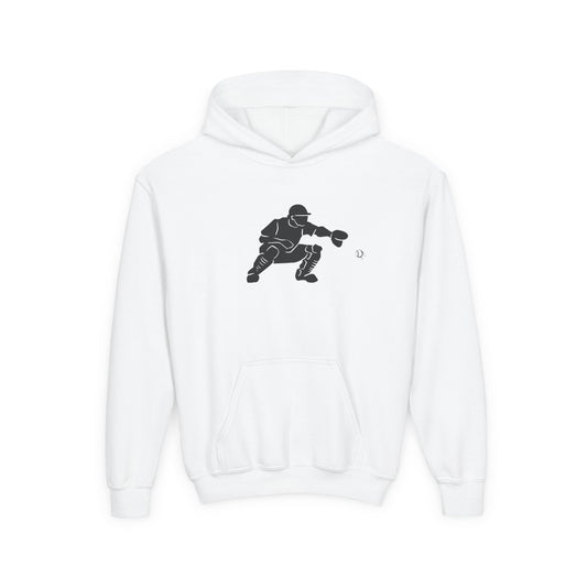 Youth Baseball Catcher Hoodie, Sporty Sweatshirt for Kids, Perfect Gift for Young Athletes, Team Spirit Gear, Sports Event Apparel
