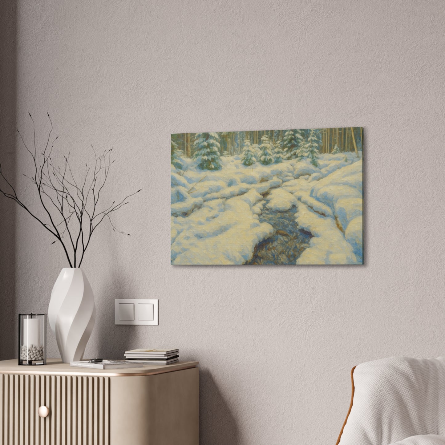 Winter Wonderland Canvas Art, Cozy Home Decor, Winter Landscape Wall Art, Nature Print, Holiday Gift Idea