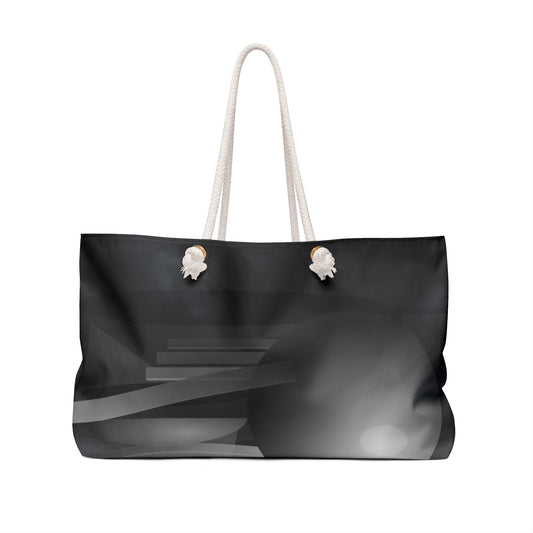 Monochrome Geometric Spheres Weekender Bag | Black Gray Abstract Tote