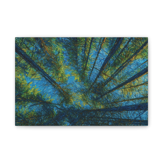 Forest Canopy Canvas Print – Upward View Trees Wall Art (Stretched Canvas 0.75")