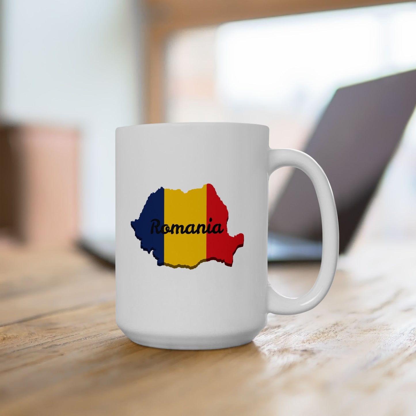 Romania Flag Ceramic Mug, Unique Coffee Cup, Travel Souvenir, Gift for Romanians