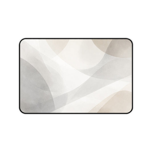 Neutral Abstract Waves Desk Mat | Minimal Office Mouse Pad