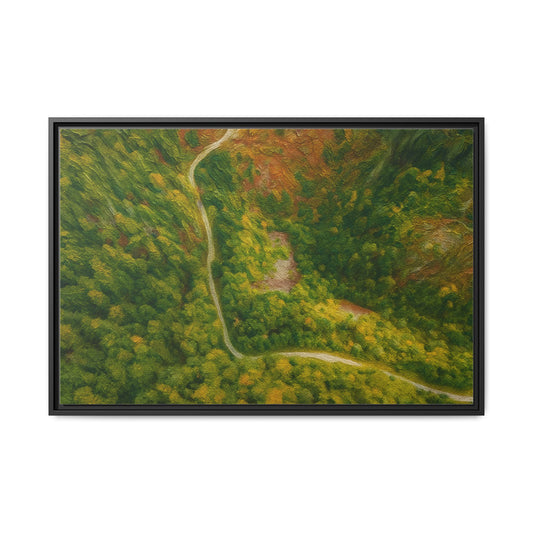 Framed Nature Canvas Art Print, Vibrant Forest Wall Decor, Abstract Landscape Artwork, Home Decoration, Gift for Nature Lovers - TRV
