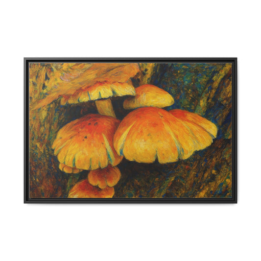 Vibrant Mushroom Canvas Art, Eco-Friendly Wall Decor, Framed Artwork for Home, Nature Lover Gift, Colorful Wall Art - TRV