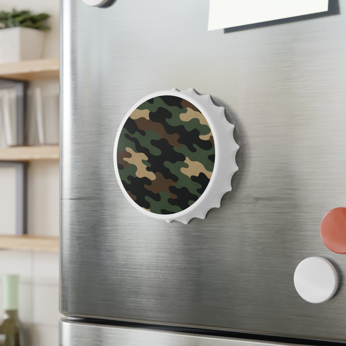 Camo Bottle Opener | Unique Gift for Him, Beer Accessories, Army Themed, Outdoor Party Favor, Home Bar Decor - TRV