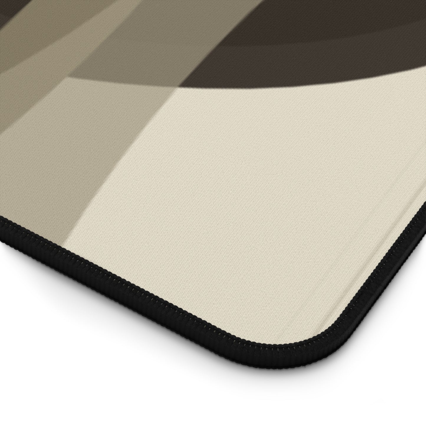 Abstract Neutral Waves Desk Mat | Modern Beige Brown Mousepad Surface