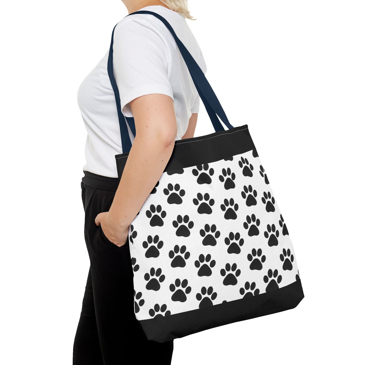 Paw Print Tote Bag, Dog Lover Gift, Shopping Tote, Eco-Friendly Bag, Pet Accessory, Animal Print Carryall - TRV