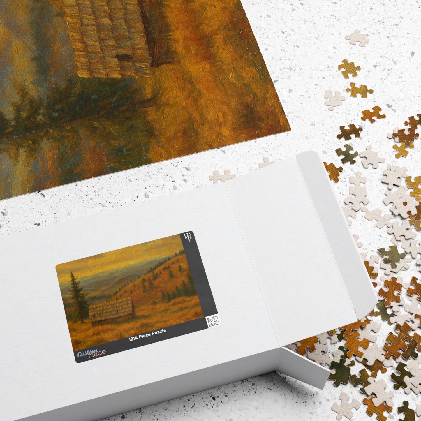 Autumn Mountain Cabin Puzzle 520-piece | Landscape Jigsaw - TRV