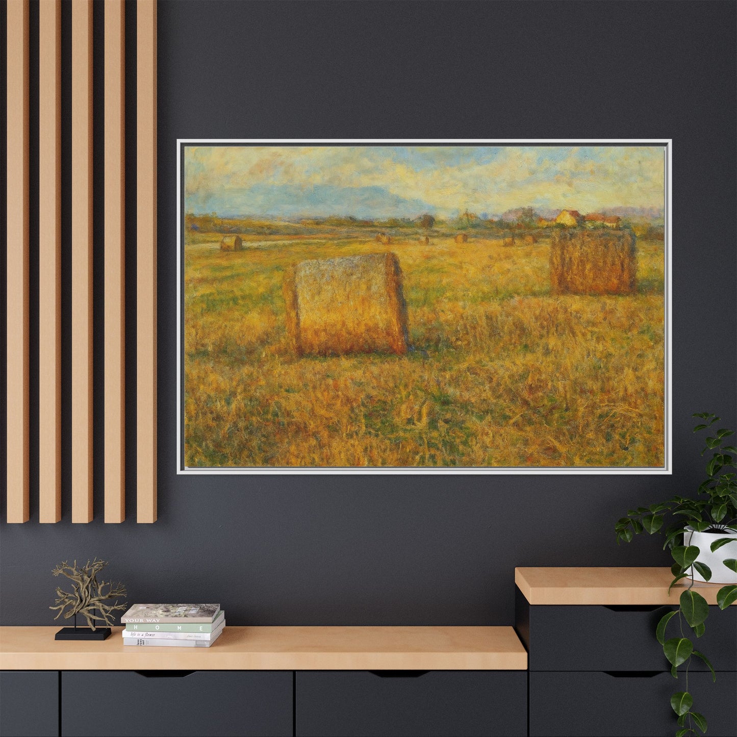 Framed Matte Canvas Wall Art - Rustic Farm Landscape, Country Decor, Home Gallery, Gift for Nature Lovers, Housewarming Decor - TRV