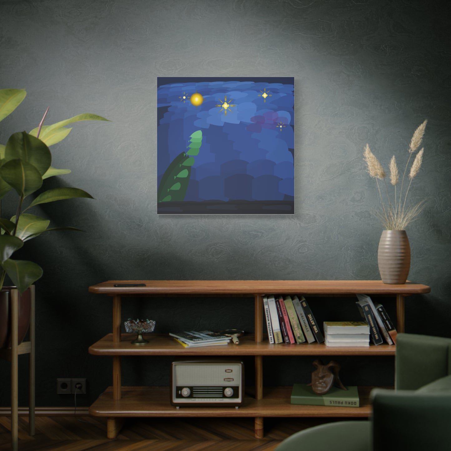 Starry Night Vortex Matte Canvas Stretched 1.25" | Impasto Brushstroke Reproduction