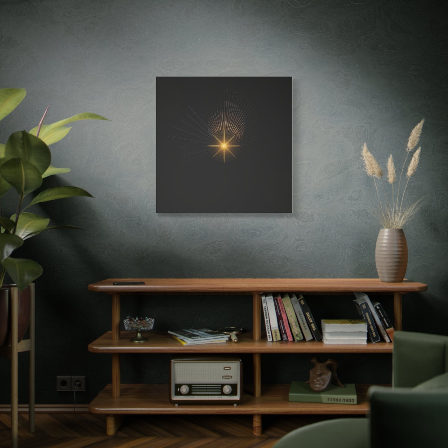 Abstract Golden Starburst Canvas