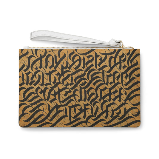 Stylish Calligraphy Clutch Bag, Elegant Pouch, Handmade Purse, Gift for Her, Evening Bag, Special Occasion Accessory - TRV