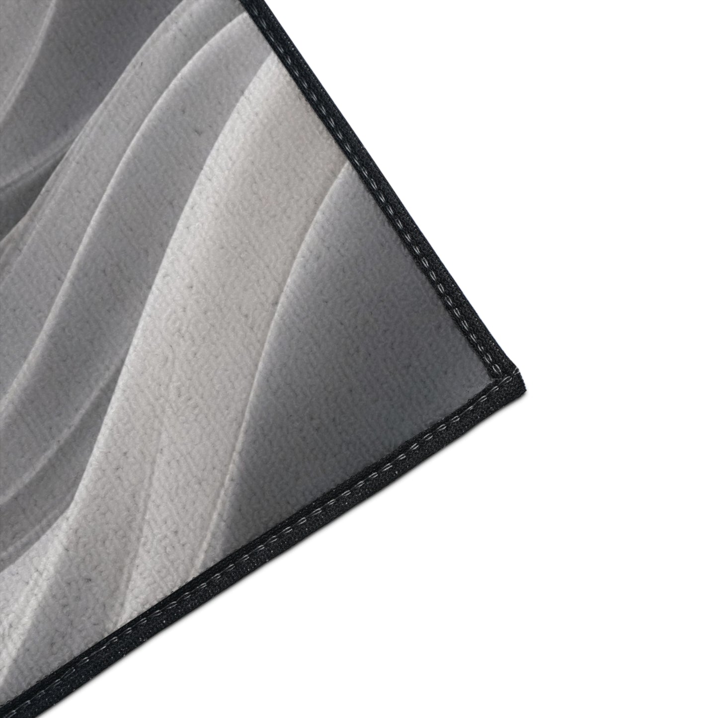 Abstract Gray Wave Floor Mat | Modern Entryway Rug, Non-Slip