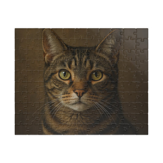 Tabby Cat Portrait Jigsaw Puzzle — Realistic Pet Photography Puzzle (110/252/520/1014 pcs)