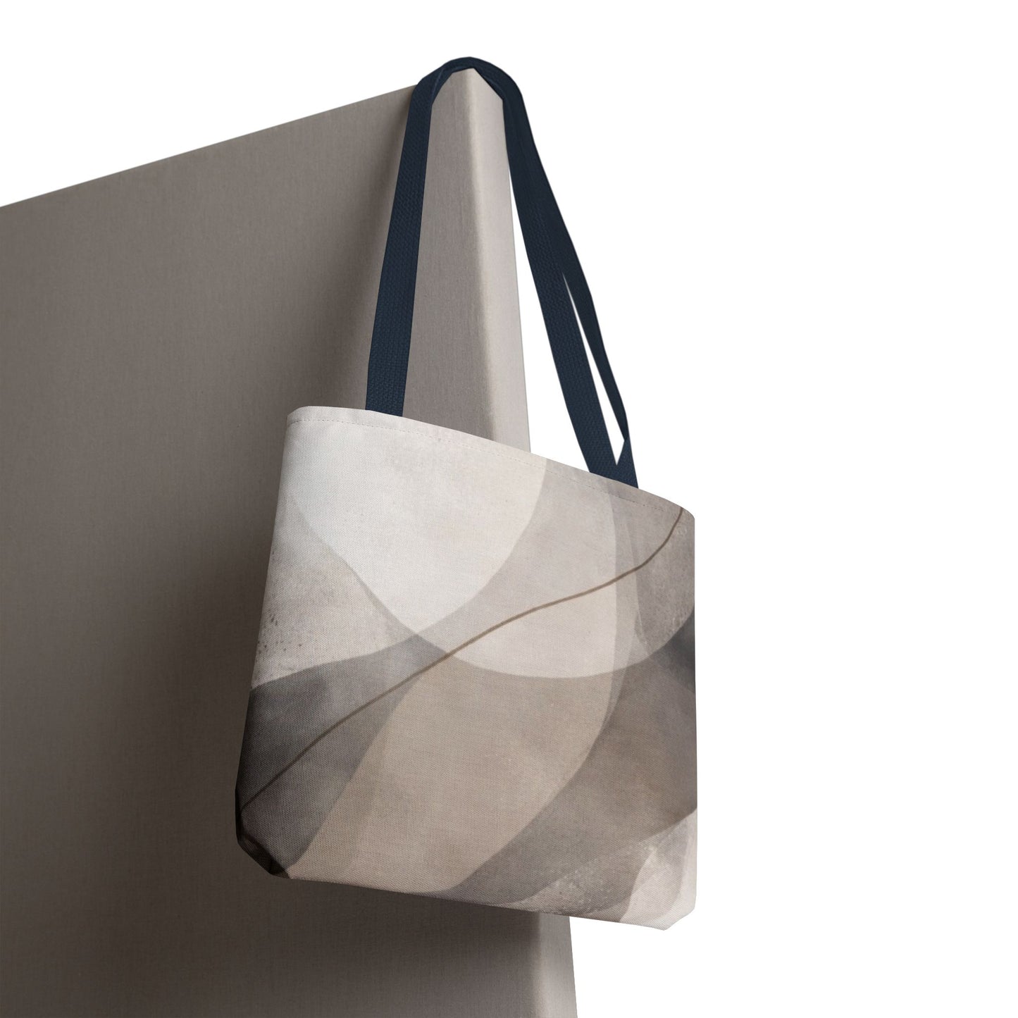 Neutral Abstract Watercolor Waves Tote Bag | All-Over Print