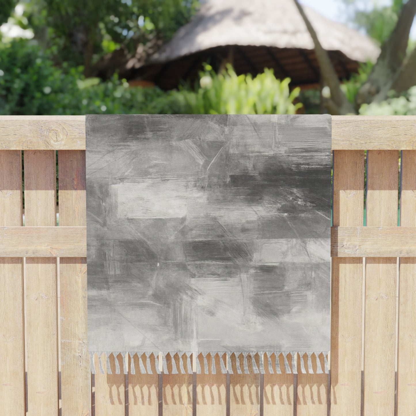 Boho Beach Towel, Elegant Grey Towel, Summer Pool Accessory, Beach Gift, Vacation Essentials