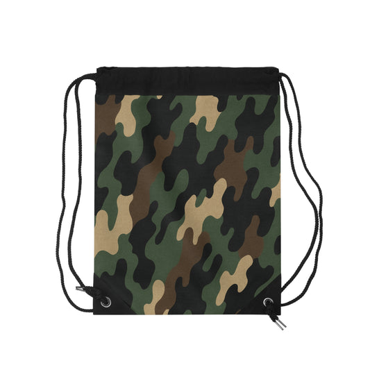 Green Camo Drawstring Bag | Woodland Camouflage Gym Sack - TRV