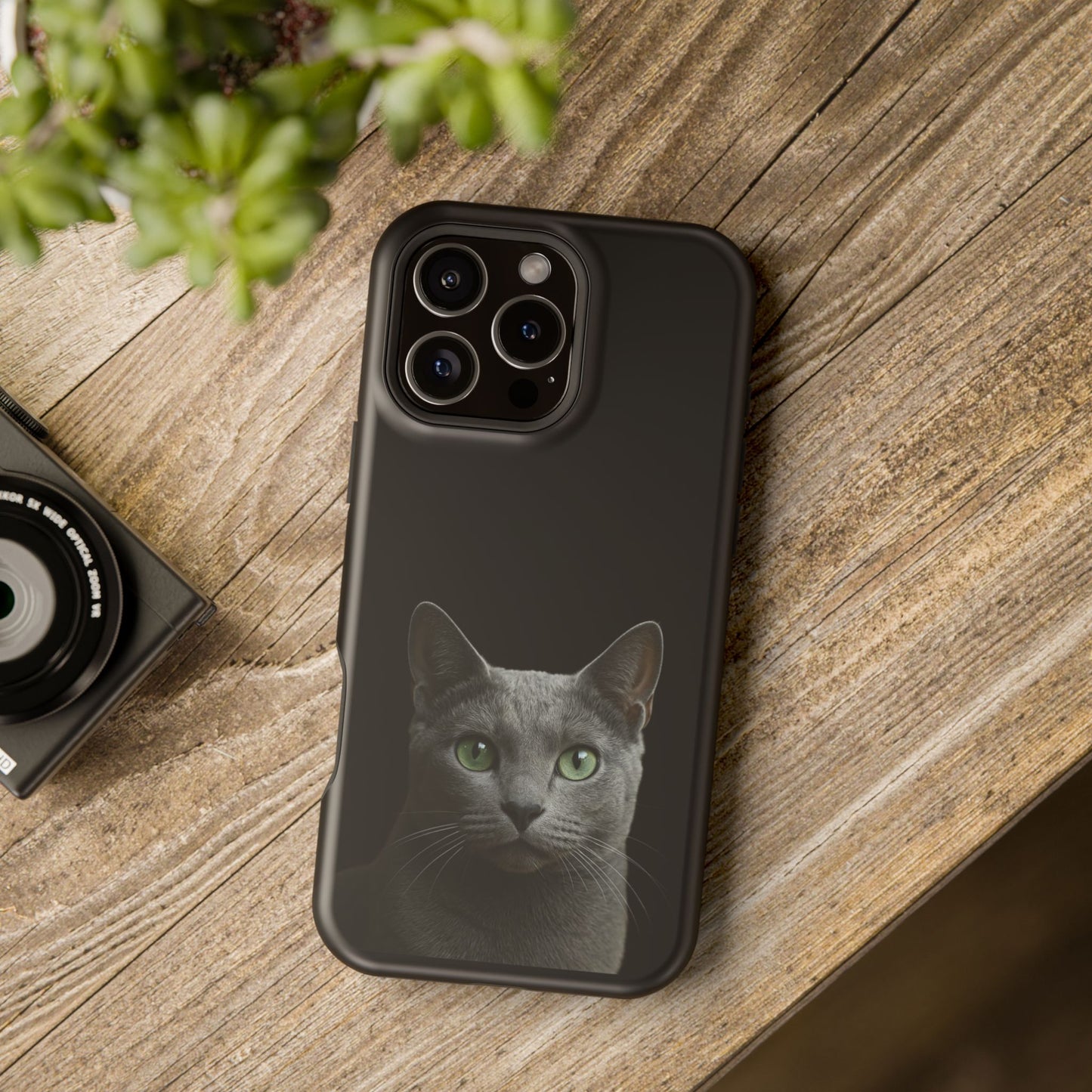 Russian Blue Cat Phone Case — Magnetic Impact-Resistant iPhone Cover