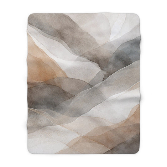 Abstract Sherpa fleece blanket from Printify featuring a soft, cozy fleece with a modern abstract design for home decor.