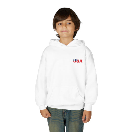 USA Flag Youth Hoodie, Youth Sweatshirt, Cool Hoodie for Kids, American Pride Apparel, Comfortable Boys and Girls Sweatshirt