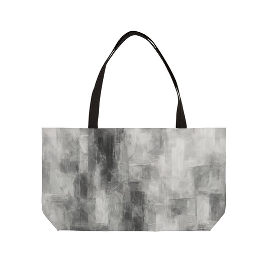 Chic Abstract Weekender Tote Bag - Stylish Travel Accessory, Beach Bag, Weekend Getaway Bag, Large Handbag, Gray Tote for Women - TRV